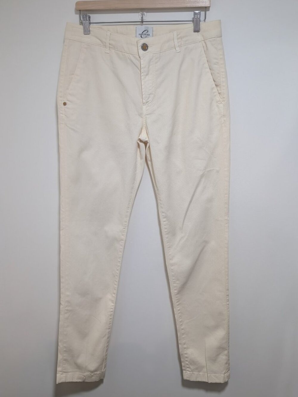 Camouflage Ar and J. | Chinos Rey 17 Zip In Bianco Ecru